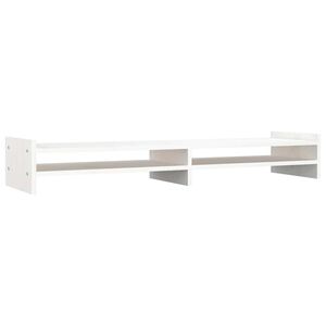 vidaXL Stojan na monitor b&iacute;l&yacute; 100 x 27 x 15 cm masivn&iacute; borov&eacute; dřevo