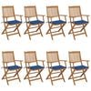 vidaXL Skl&aacute;dac&iacute; zahradn&iacute; židle s podu&scaron;kami 8 ks masivn&iacute; ak&aacute;cie