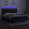 vidaXL Box spring postel s matrac&iacute; a LED čern&aacute; 200x200 cm textil