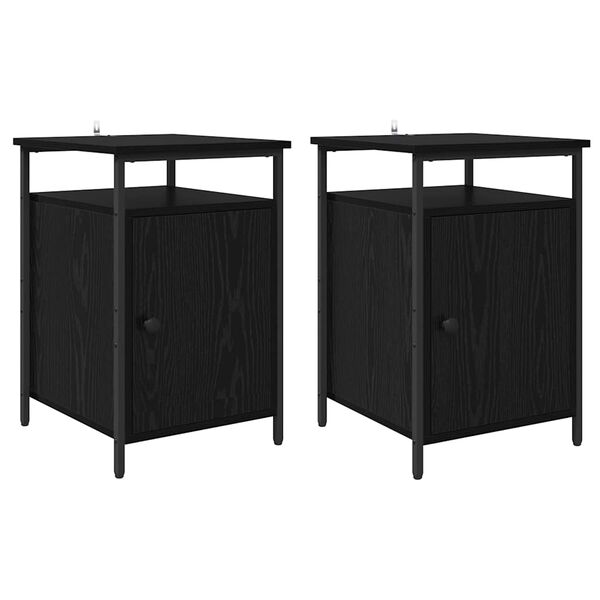 vidaXL Nočn&iacute; skř&iacute;ňka 2 pcs Čern&yacute; dub 40 x 42 x 60cm kompozitn&iacute; dřevo