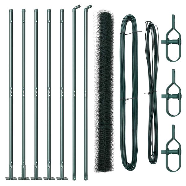 vidaXL Plotov&yacute; sloupek. Zelen&aacute; 10 x 1,4 m (50 mm s&iacute;ť) Ocel a PVC