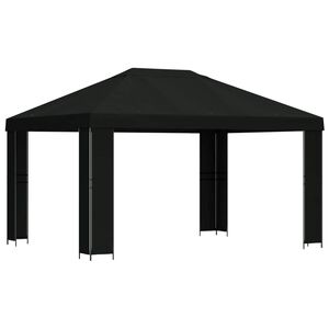 vidaXL Alt&aacute;n 4 &times; 3 m Čern&aacute; Polyester a ocel 190 gsm