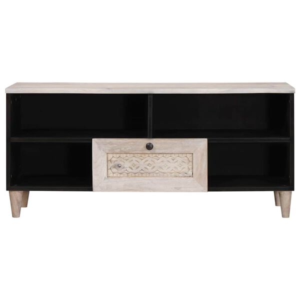 vidaXL TV jednotky se z&aacute;suvkou B&iacute;l&aacute; 105 x 33 x 46 cm Kompozitn&iacute; dřevo