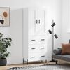 vidaXL Skř&iacute;ň highboard b&iacute;l&aacute; 69,5 x 34 x 180 cm kompozitn&iacute; dřevo