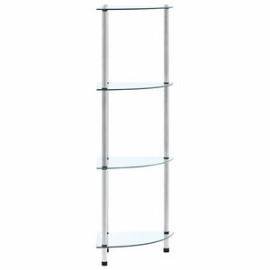 vidaXL 4patrov&aacute; police průhledn&aacute; 30 &times; 30 &times; 100 cm tvrzen&eacute; sklo