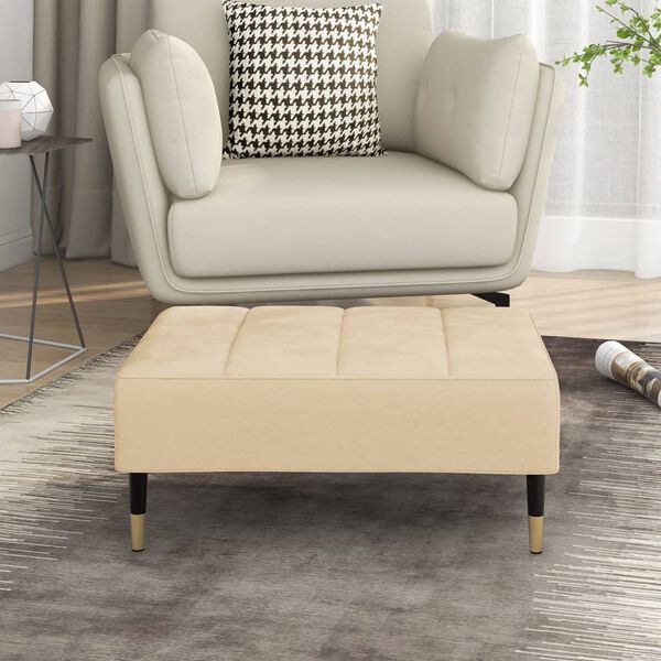 vidaXL Podnožka kr&eacute;mov&aacute; 78 x 56 x 32 cm samet