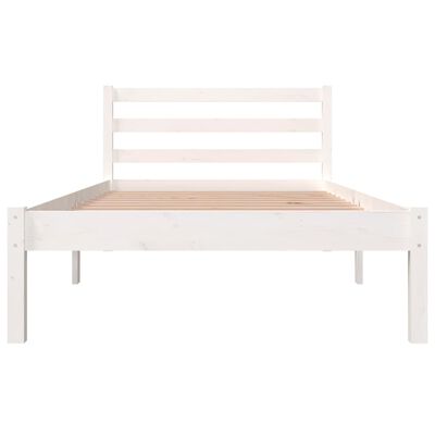 vidaXL Rám postele masivní borovice 90 x 190 cm bílý Single