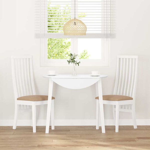 vidaXL Jídelní židle s polštáři 2 ks bílé masivní dřevo gumové