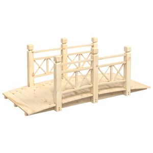 vidaXL Zahradn&iacute; můstek se z&aacute;bradl&iacute;m 150x67x56 cm masivn&iacute; smrkov&eacute; dřevo
