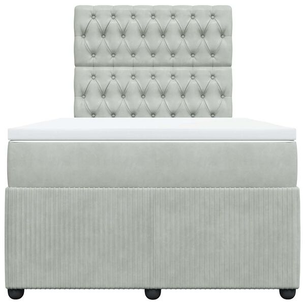 vidaXL Box spring postel s matrac&iacute; světle &scaron;ed&aacute; 120 x 200 cm samet