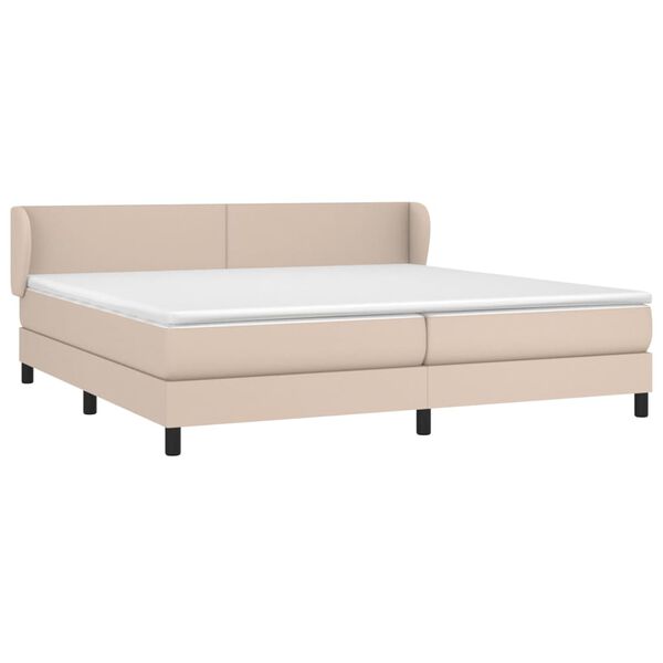 vidaXL Box spring postel s matrac&iacute; cappuccino 200 x 200 cm uměl&aacute; kůže