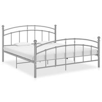 vidaXL Rám postele šedý kov 200 x 200 cm