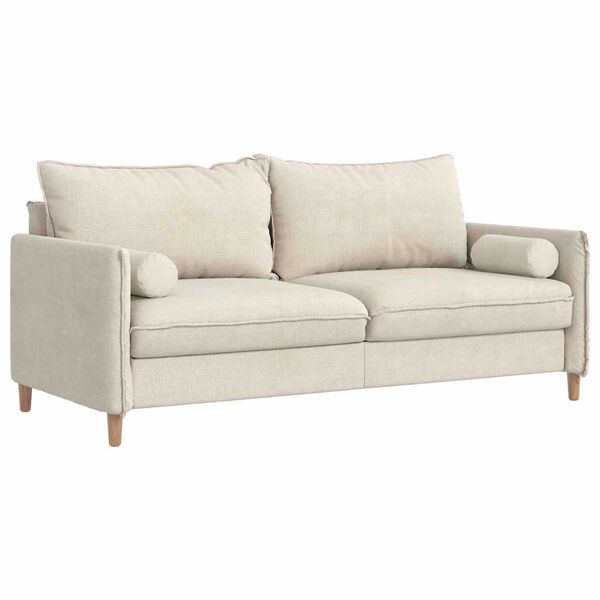 vidaXL Polštáře 2 pcs Krémová Ø 15 x 40 cm Žebrovaná látka