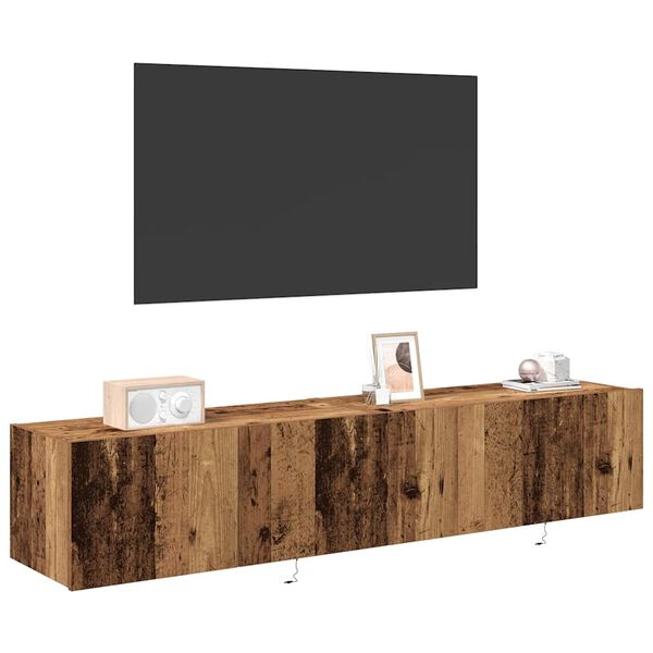 vidaXL TV wall cabinet N&aacute;stěnn&yacute; 2 pcs Star&eacute; dřevo 80 x 35 x 31 cm