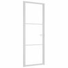 vidaXL Interi&eacute;rov&eacute; dveře 76 x 201,5 cm b&iacute;l&eacute; ESG sklo a hlin&iacute;k
