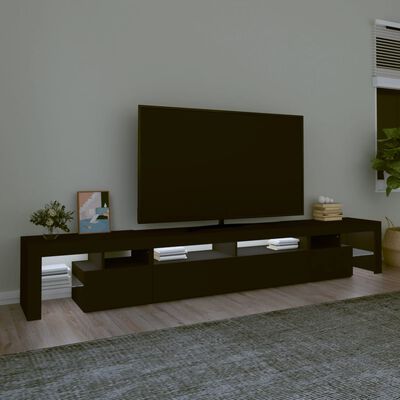 vidaXL TV skříňka s LED osvětlením černá 260x36,5x40 cm