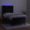vidaXL Box spring postel s matrac&iacute; a LED čern&aacute; 90x200 cm samet