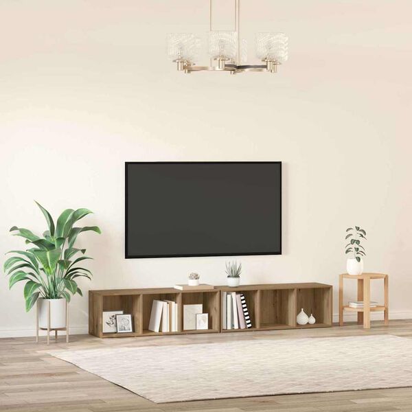 vidaXL Sestava TV skř&iacute;něk 2 pcs Artisanov&yacute; dub 37 x 35 x 107cm