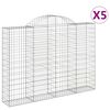 vidaXL Klenut&eacute; gabionov&eacute; ko&scaron;e 5 ks 200x30x140/160cm pozinkovan&eacute; železo