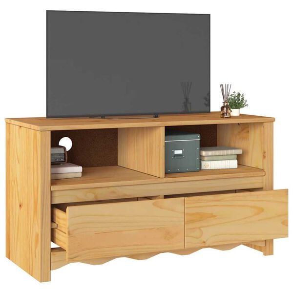 vidaXL TV skříň Drammen Dub 99 x 43 x 55 cm Masivní borové dřevo