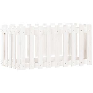 vidaXL Vyv&yacute;&scaron;en&yacute; z&aacute;hon plotov&yacute; design b&iacute;l&yacute; 100x50x50 cm masiv borovice