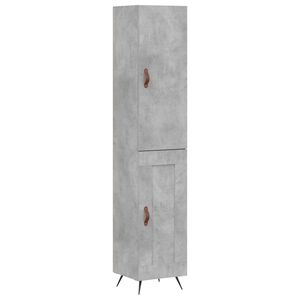 vidaXL Skř&iacute;ň highboard betonově &scaron;ed&aacute; 34,5x34x180 cm kompozitn&iacute; dřevo
