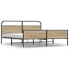 vidaXL Kovov&yacute; r&aacute;m postele bez matrace kouřov&yacute; dub 183 x 213 cm