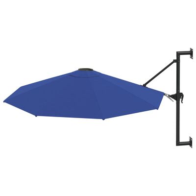 vidaXL Nástěnný slunečník s kovovou tyčí 300 cm modrý