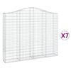 vidaXL Klenut&eacute; gabionov&eacute; ko&scaron;e 7 ks 200x30x160/180cm pozinkovan&eacute; železo