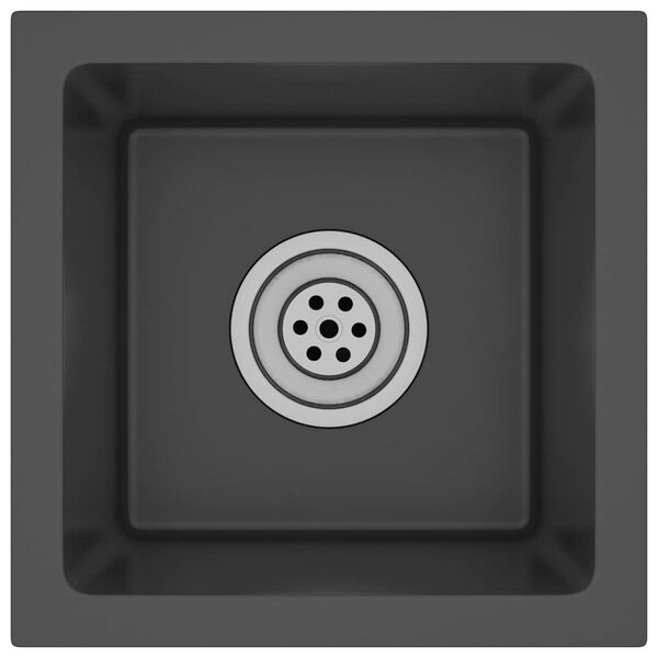 vidaXL Ručně vyrobený kuchyňský dřez černý nerezová ocel