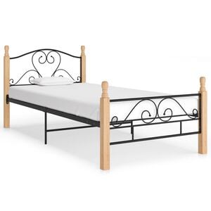 vidaXL R&aacute;m postele čern&yacute; kov 90 x 200 cm