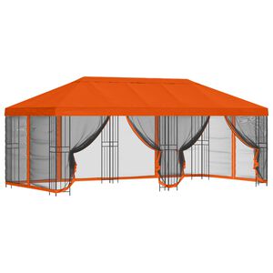vidaXL Alt&aacute;n s bočn&iacute;mi stěnami 6 x 3 m Oranžov&aacute; Polyester a ocel