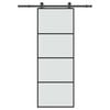 vidaXL Posuvn&eacute; dveře s kov&aacute;n&iacute;m 76x205 cm ESG sklo a hlin&iacute;k