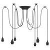 vidaXL Z&aacute;věsn&eacute; sv&iacute;tidlo se 6 drž&aacute;ků lamp E27 čern&eacute; metal