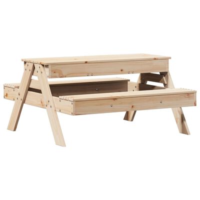 vidaXL Dětský piknikový stůl s pískovištěm masivní borové dřevo