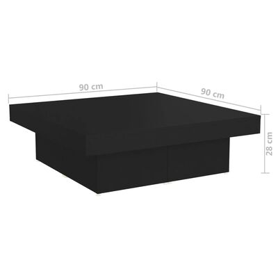 vidaXL Konferenční stolek černý 90 x 90 x 28 cm dřevotříska
