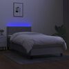 vidaXL Box spring postel s matrac&iacute; a LED světle &scaron;ed&aacute; 100x200 cm textil