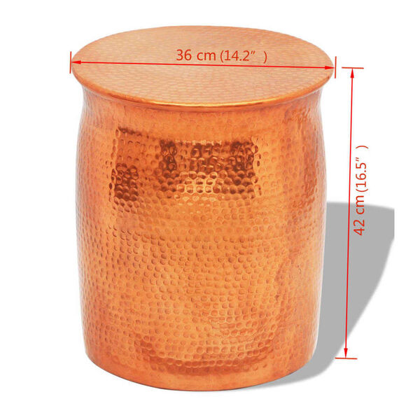 vidaXL Tepaná hliníková stolička / odkládací stolek barva mědi/mosazi