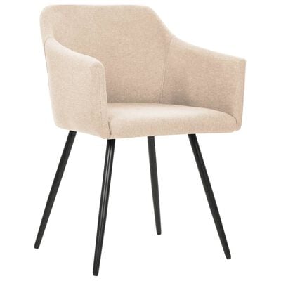 323095 vidaXL Dining Chairs 2 pcs Cream Fabric