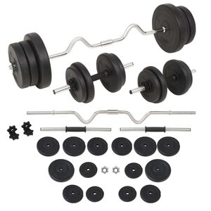 vidaXL Sada činek barbell a dumbbell 60 kg
