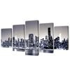 vidaXL Sada obrazů, tisk na pl&aacute;tně monochromn&iacute; panor&aacute;ma New Yorku 100 x 50 cm