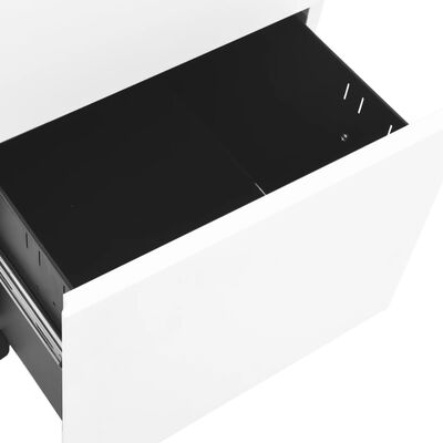 vidaXL Mobilní kartotéka bílá 39 x 45 x 67 cm ocel