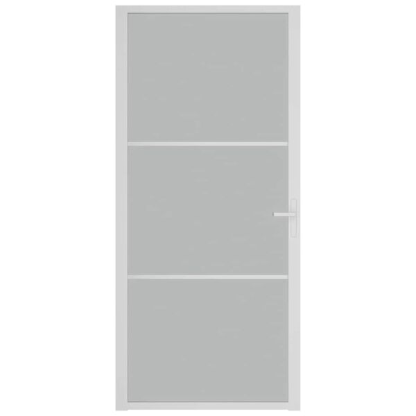 vidaXL Interi&eacute;rov&eacute; dveře 93 x 201,5 cm b&iacute;l&eacute; matn&eacute; sklo a hlin&iacute;k