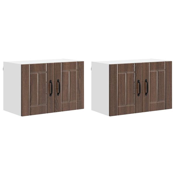vidaXL Kuchyňsk&eacute; stěnov&eacute; skř&iacute;ňky 2 pcs Hněd&yacute; dub 60 x 31 x 40 cm