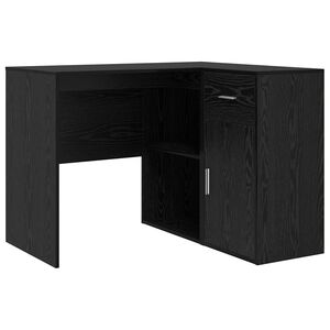 vidaXL Rohov&yacute; psac&iacute; stůl se z&aacute;suvkou Čern&yacute; dub 102 x 88 x 75 cm