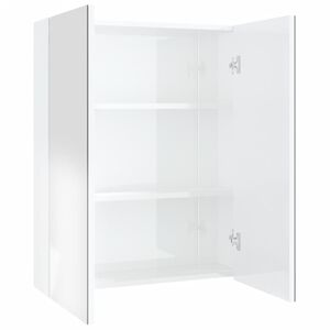 vidaXL Koupelnov&aacute; skř&iacute;ňka se zrcadlem 60 x 15 x 75 cm MDF z&aacute;řivě b&iacute;l&aacute;