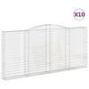 vidaXL Klenut&eacute; gabionov&eacute; ko&scaron;e 10ks 400x30x180/200cm pozinkovan&eacute; železo