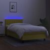 vidaXL Box spring postel s matrac&iacute; a LED zelen&aacute; 90x200 cm textil