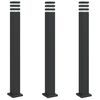 vidaXL Venkovn&iacute; stojac&iacute; lampy 3 ks čern&eacute; 110 cm hlin&iacute;k