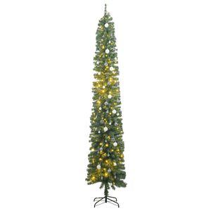 vidaXL &Uacute;zk&yacute; v&aacute;nočn&iacute; stromek s 300 LED a koulemi 270 cm